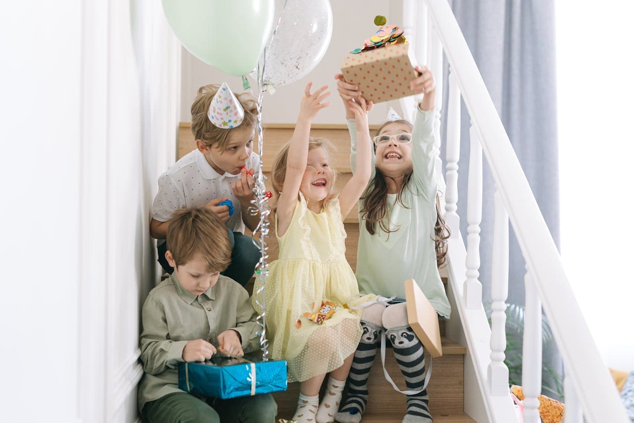 Kids celebrating at home